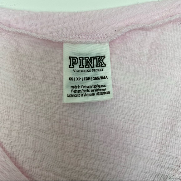 VS PINK Pink V-Neck Tee with Flippy Sequins Dog Logo - Picture 9 of 10